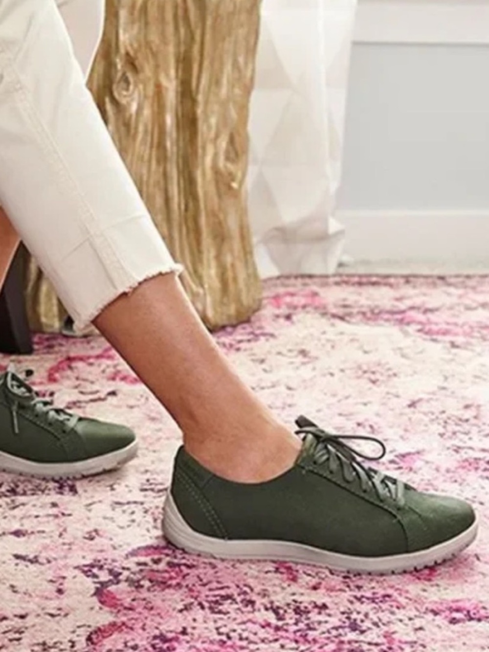 Dansko Leela Waterproof Sneaker Nubuck Suede Moss Green EU 38 US 7.5-8